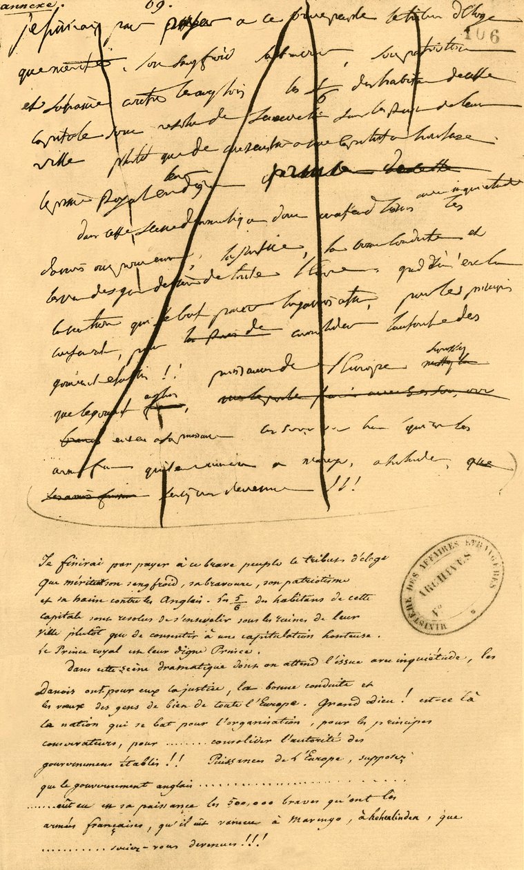 Rascunho de texto para inclusão em Le Moniteur Universel, 16 de abril de 1801, 1921. de Napoleon Bonaparte I