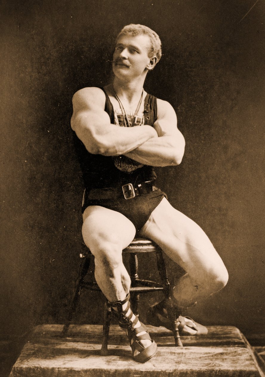 Eugen Sandow, na clássica pose greco-romana antiga, c.1893 de Napoleon Sarony