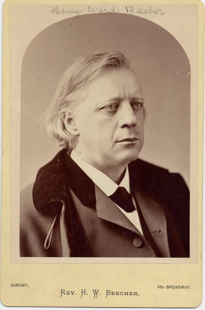Henry Ward Beecher (1818-1887), clérigo americano, reformador social (foto do albúm) de Napoleon Sarony