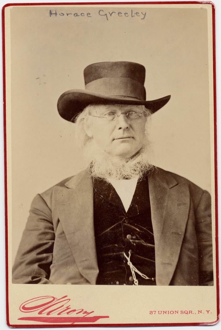 Horace Greeley (1811-1872), editor de jornal e política dos EUA (albumen photo) de Napoleon Sarony