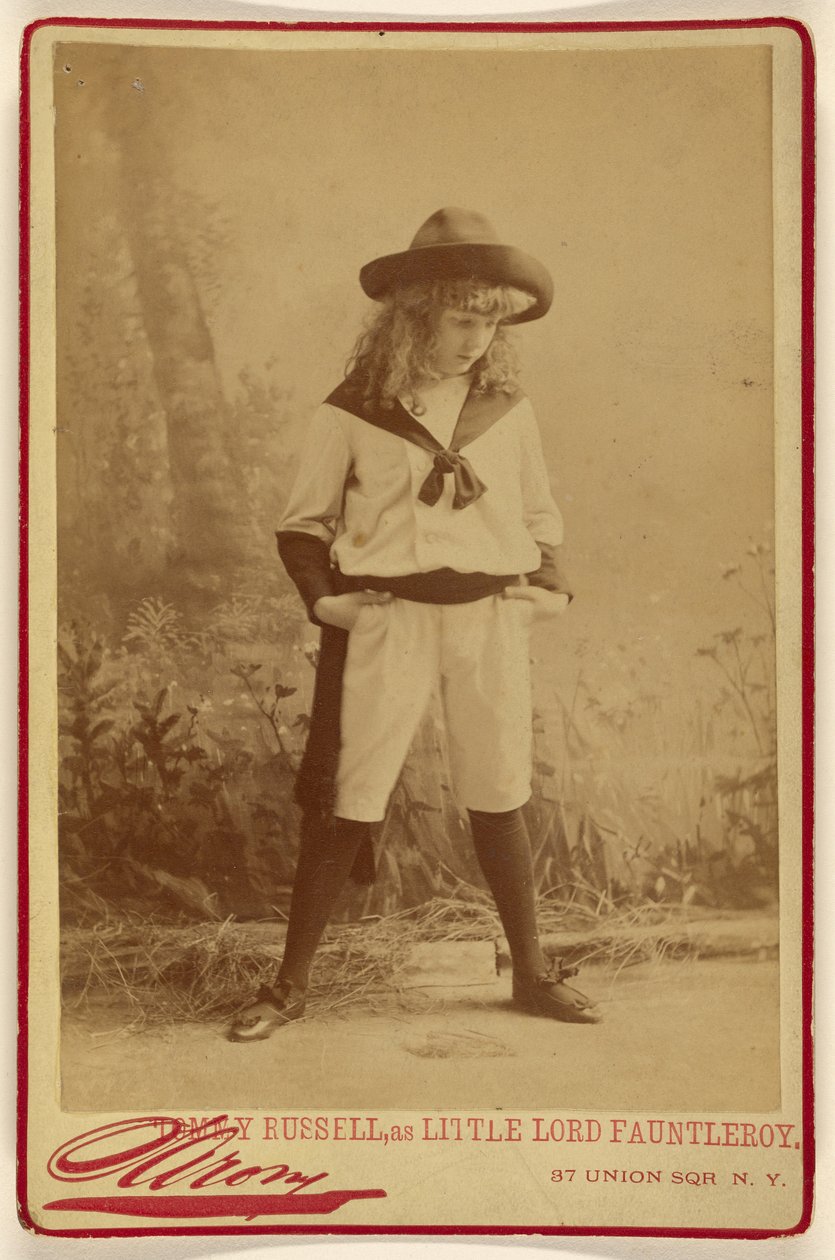 Tommy Russell, no papel de Little Lord Fauntleroy de Napoleon Sarony