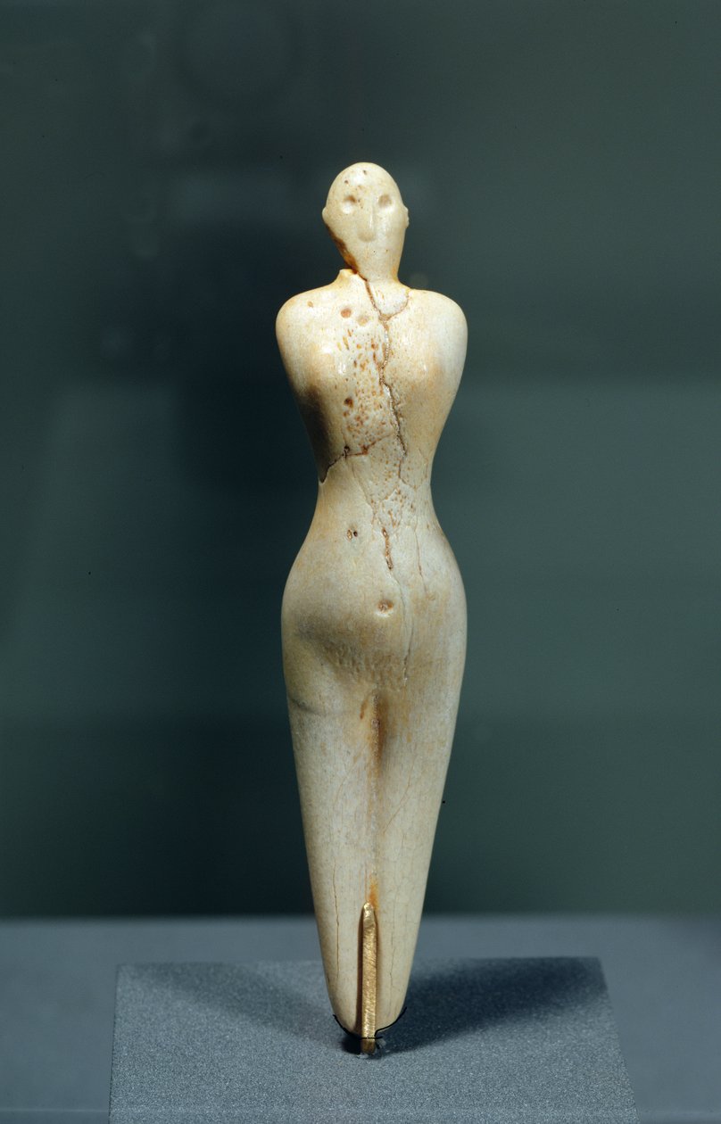 Estatueta feminina (osso de crocodilo) de Naqada I Period Egyptian