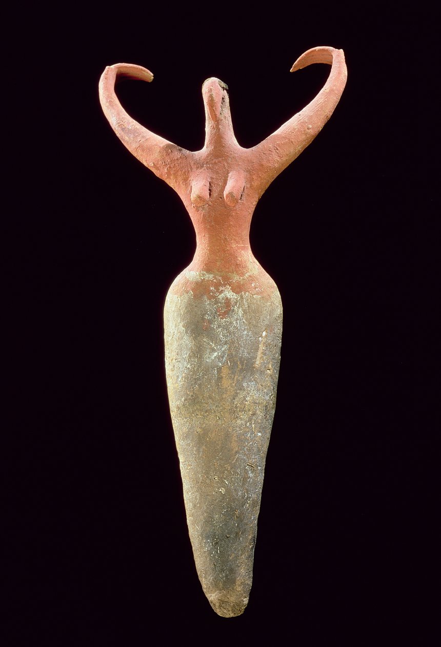 Estatueta feminina, de El Mamariya, c.3600-3500 aC (terracota pintada) (ver 201160) de Naqada I Period Egyptian