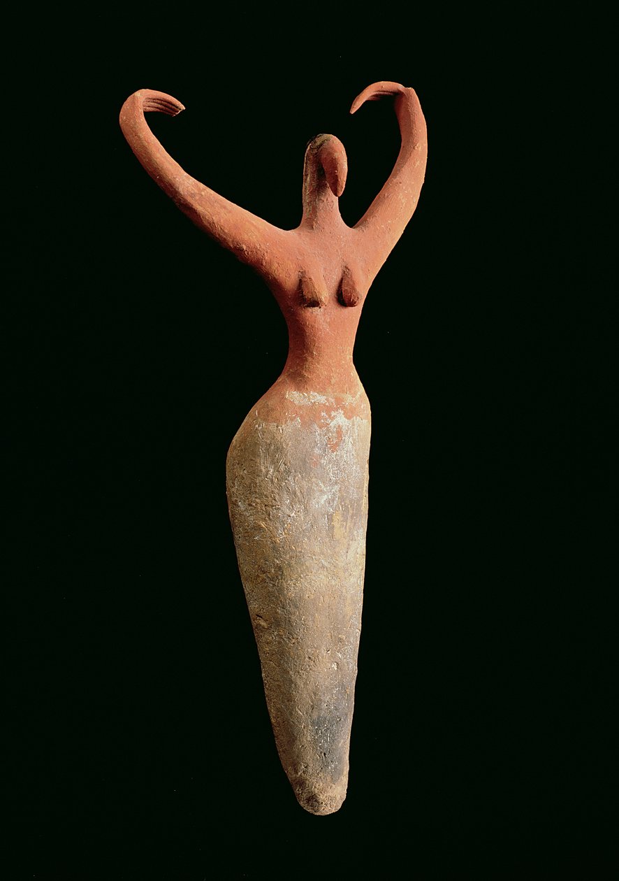 Estatueta feminina, de El Mamariya, c.3600-3500 aC (terracota pintada) (ver 201159) de Naqada I Period Egyptian