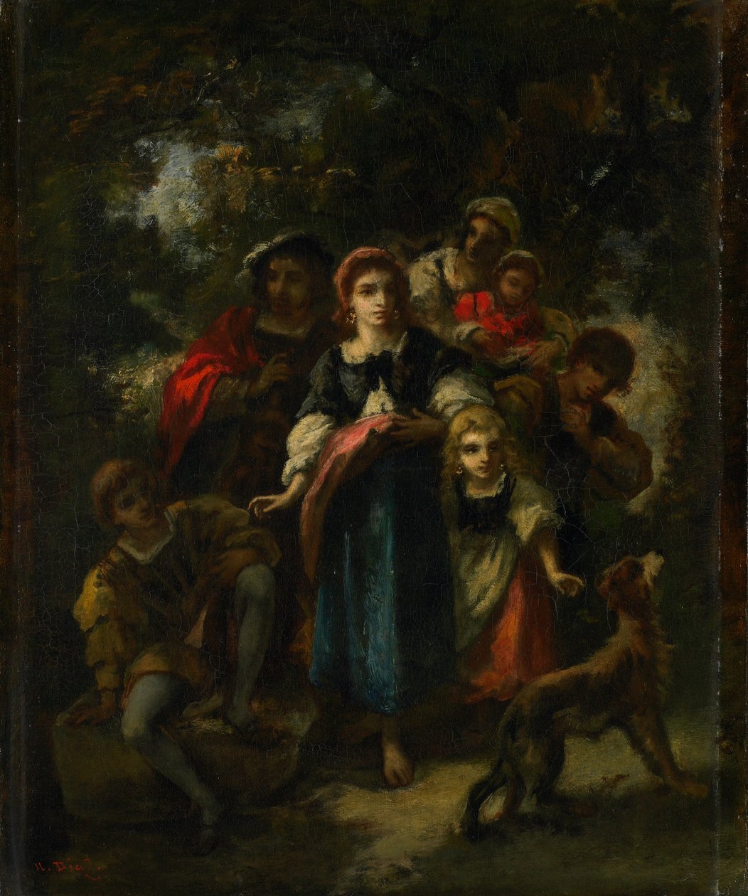 Crianças em uma madeira de Narcisse Virgile Diaz de la Peña