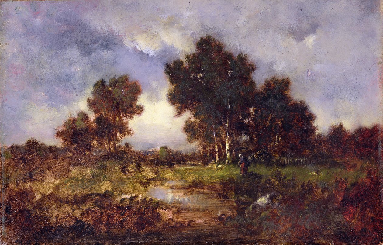 Árvores e Piscina, c.1845 de Narcisse Virgile Diaz de la Peña