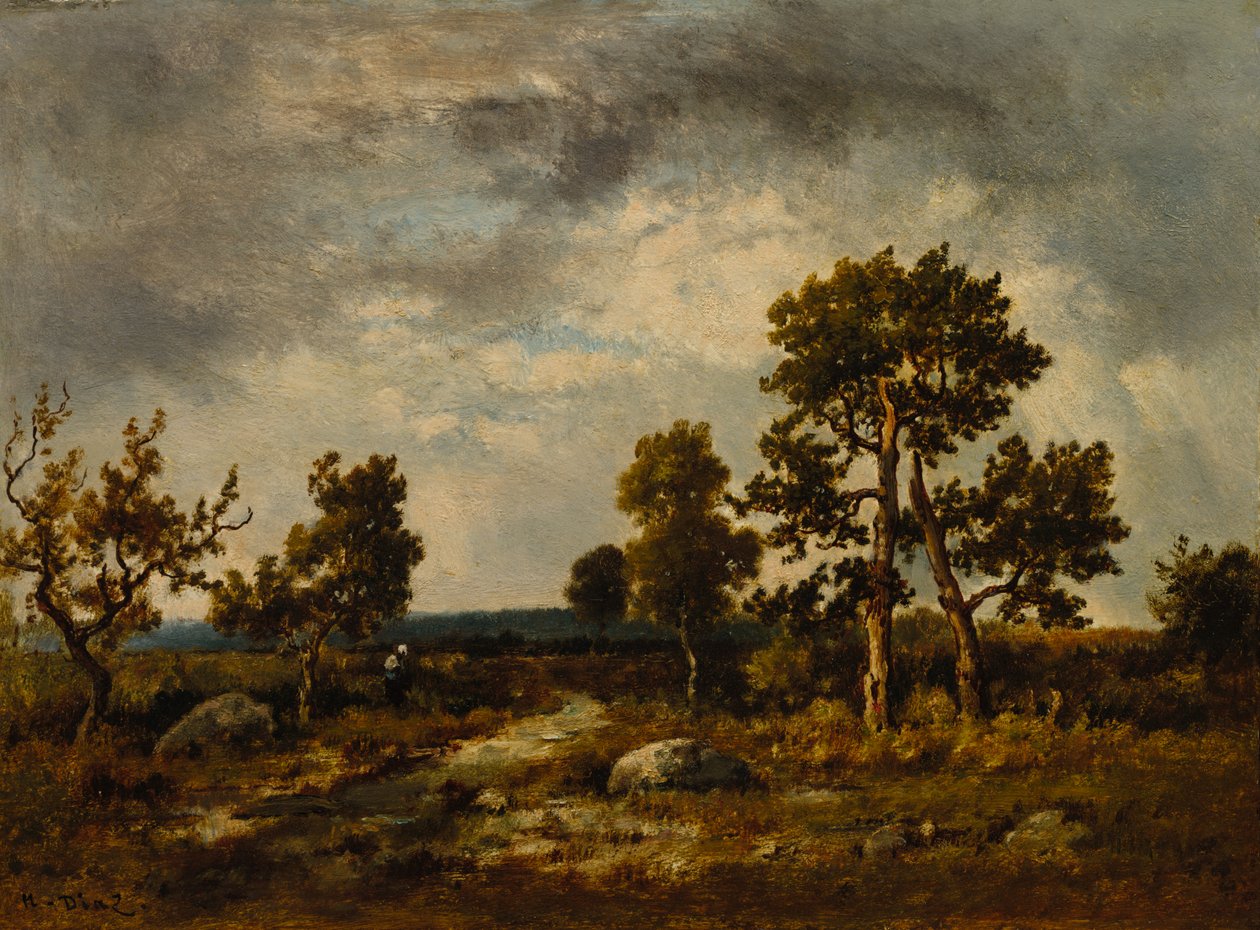 Caminho perto do Lago das Víboras, Floresta de Fontainebleau de Narcisse Diaz de la Pena