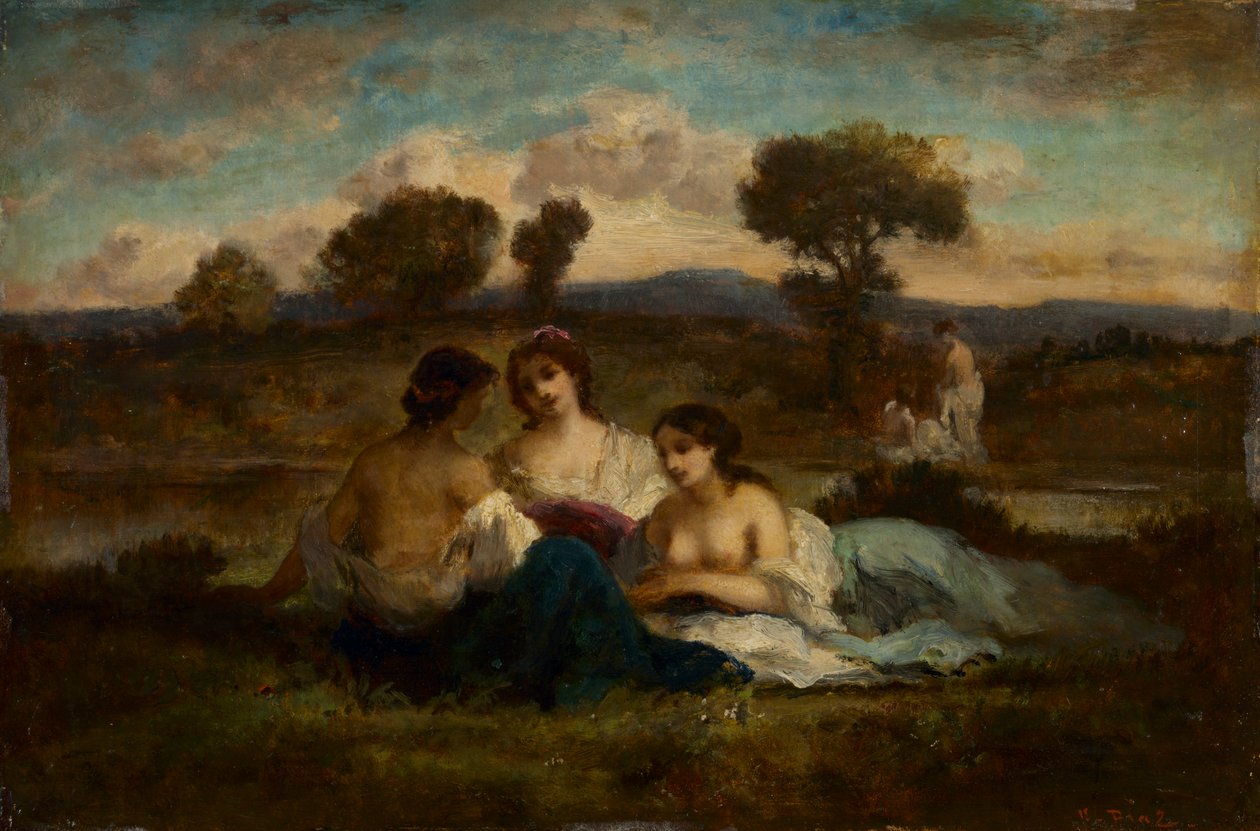 Os banhistas, depois de 1847. de Narcisse Diaz de la Pena