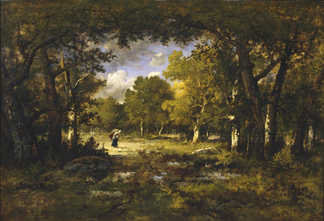 Desmatamento em uma floresta, 1874 de Narcisse Virgile Diaz de la Peña