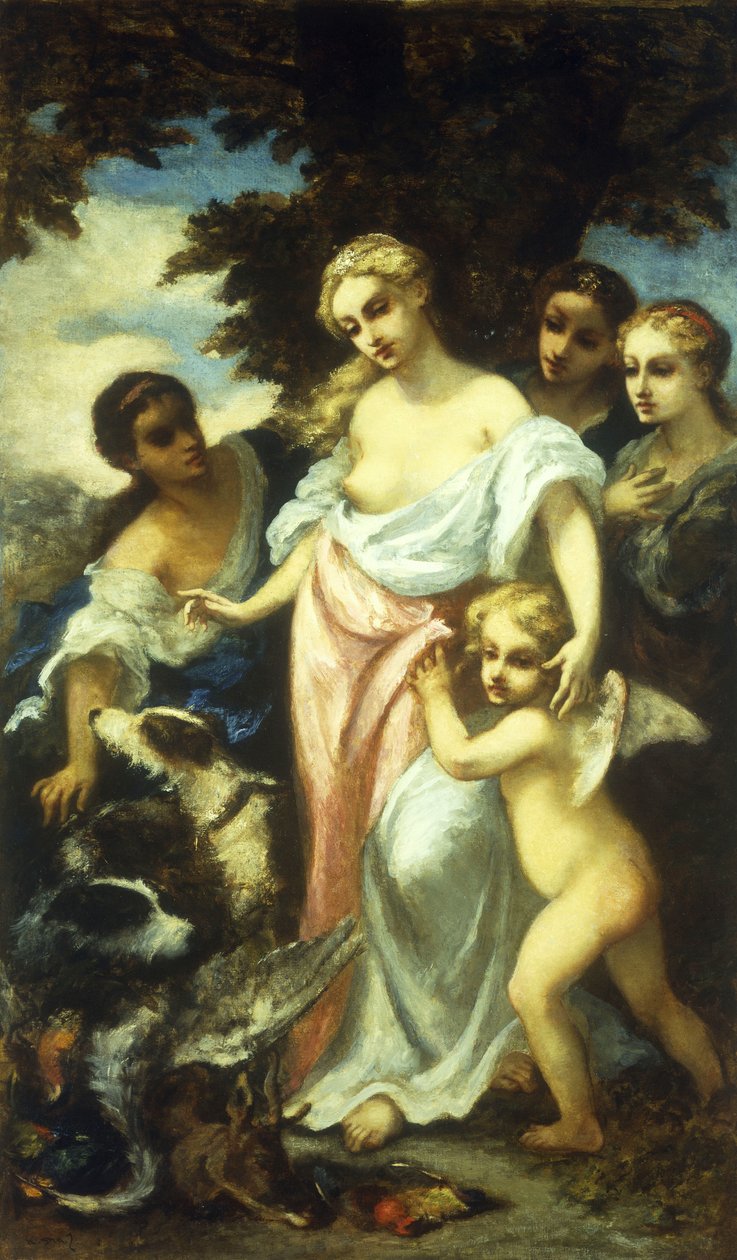 Diana depois da caça de Narcisse Virgile Diaz de la Peña