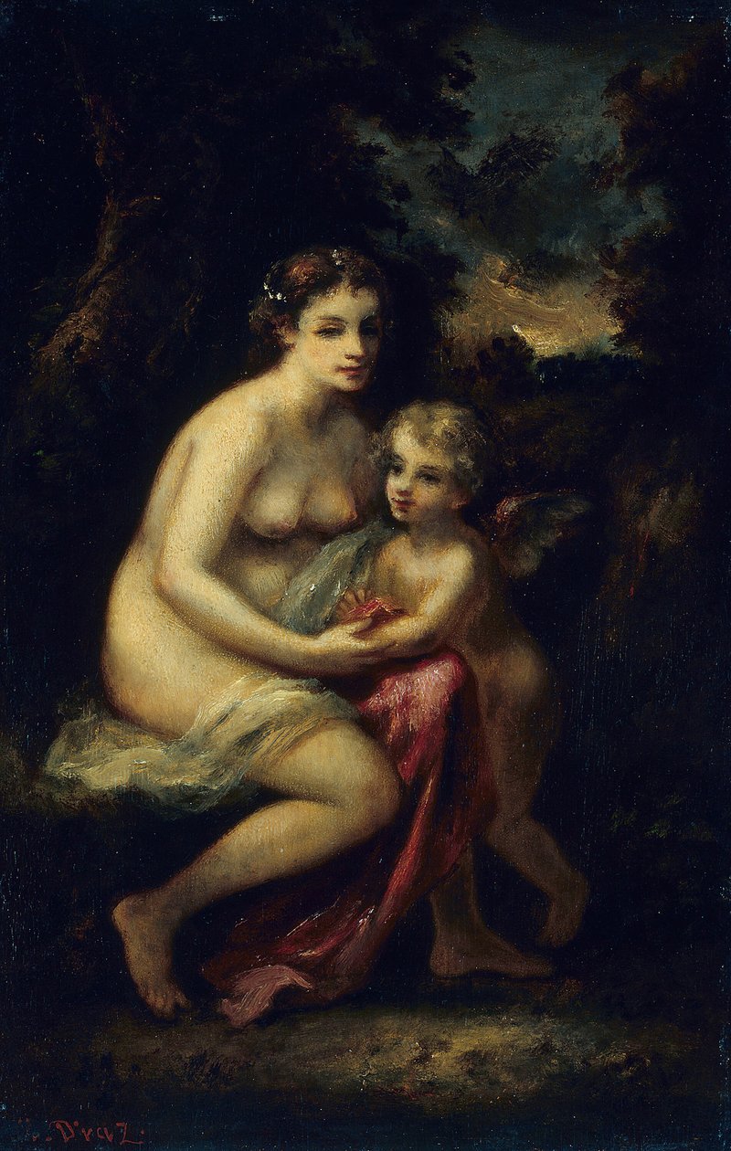 Educação de Cupido, c. 1859. de Narcisse Virgile Diaz de la Peña