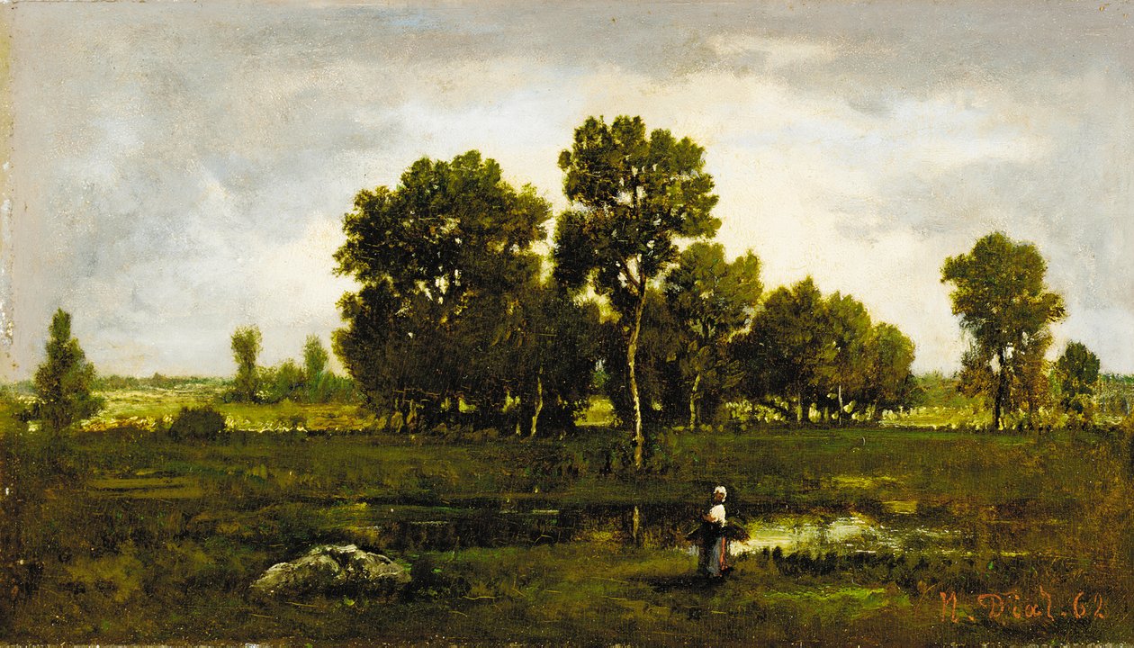 Pacote perto da lagoa Viper, 1862 de Narcisse Virgile Diaz de la Peña