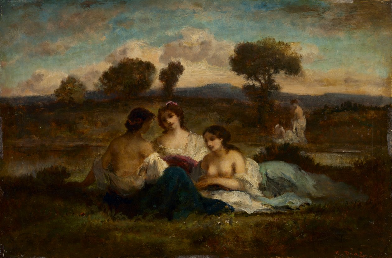 As Banhistas, depois de 1847 (óleo sobre madeira) de Narcisse Virgile Diaz de la Peña