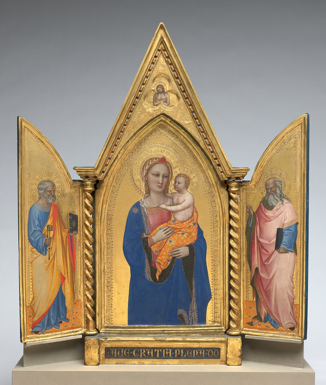 Madonna e Criança com São Pedro e São João Evangelista, c.1360 (têmpera no painel) de Nardo di Cione