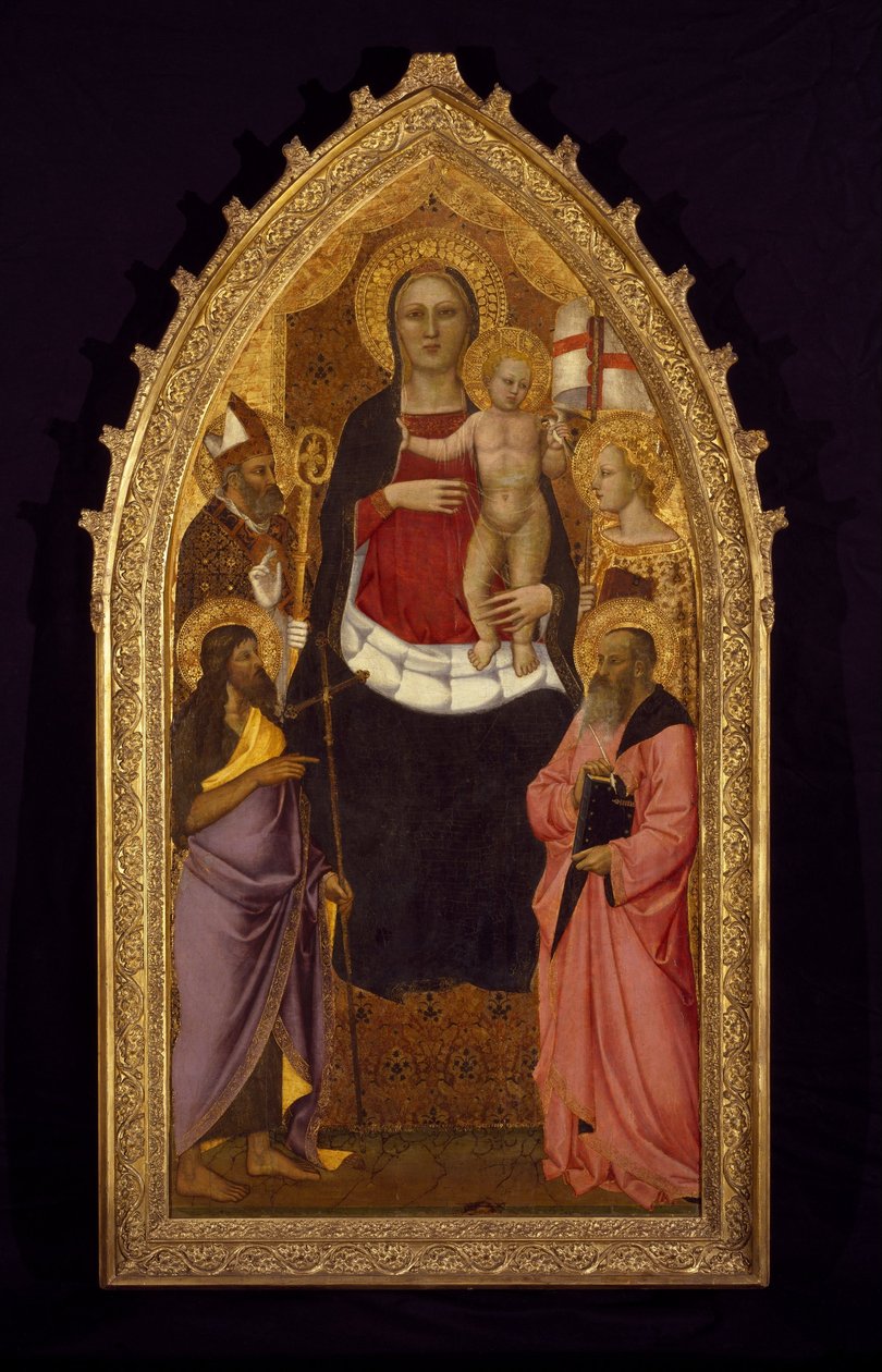 Madonna e o menino entronizado com os santos Zenóbio, João Batista, Reparata e João Evangelista de Nardo di Cione