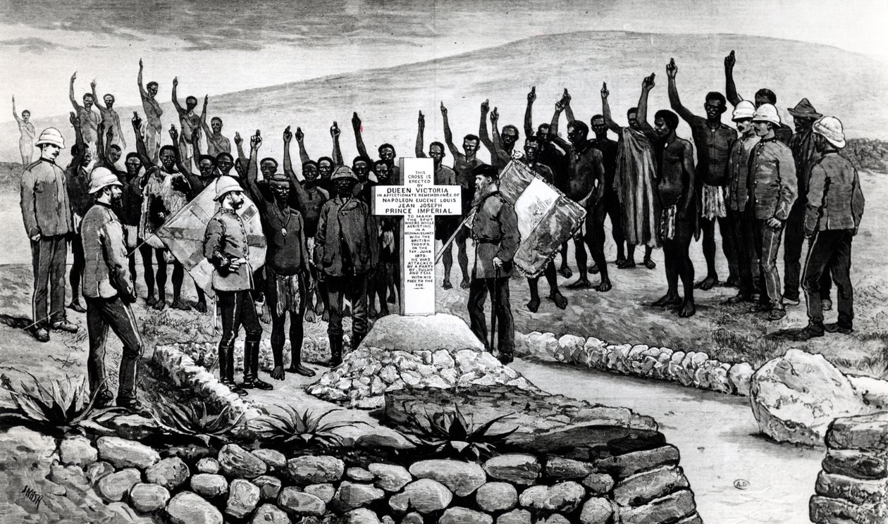 Monumento ao Príncipe Imperial na Zululândia, ilustração da revista The Graphic, 1880 de Nash