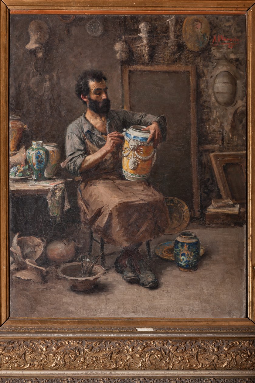 Ceramista (óleo sobre tela) de Natale Attanasio