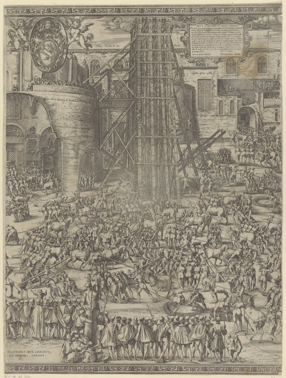 Ereção do obelisco na Praça de São Pedro de Natale Bonifazio da Sebenico