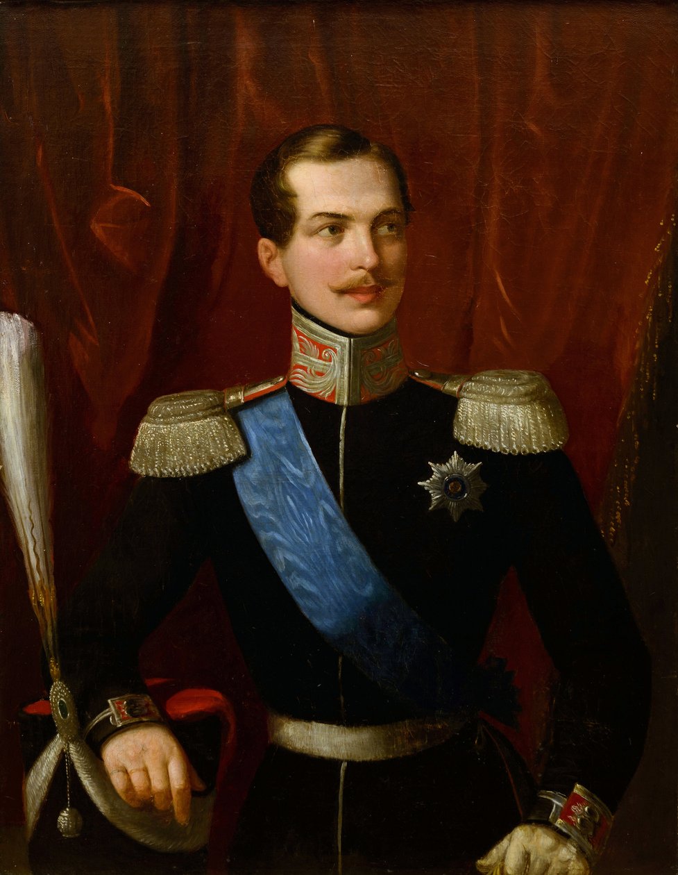 Alexandre II (empereur de Russie) - Retrato do príncipe herdeiro Alexander Nikolayevich (1818-1881) par Schiavoni, Natale (1777-1858). Óleo sobre tela de Natale Schiavoni