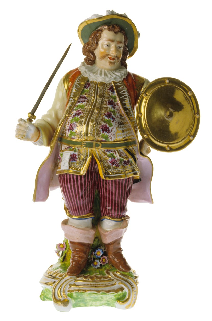 Figura de cerâmica de porcelana inglesa do século XVIII do ator David Garrick de Nathan Benn