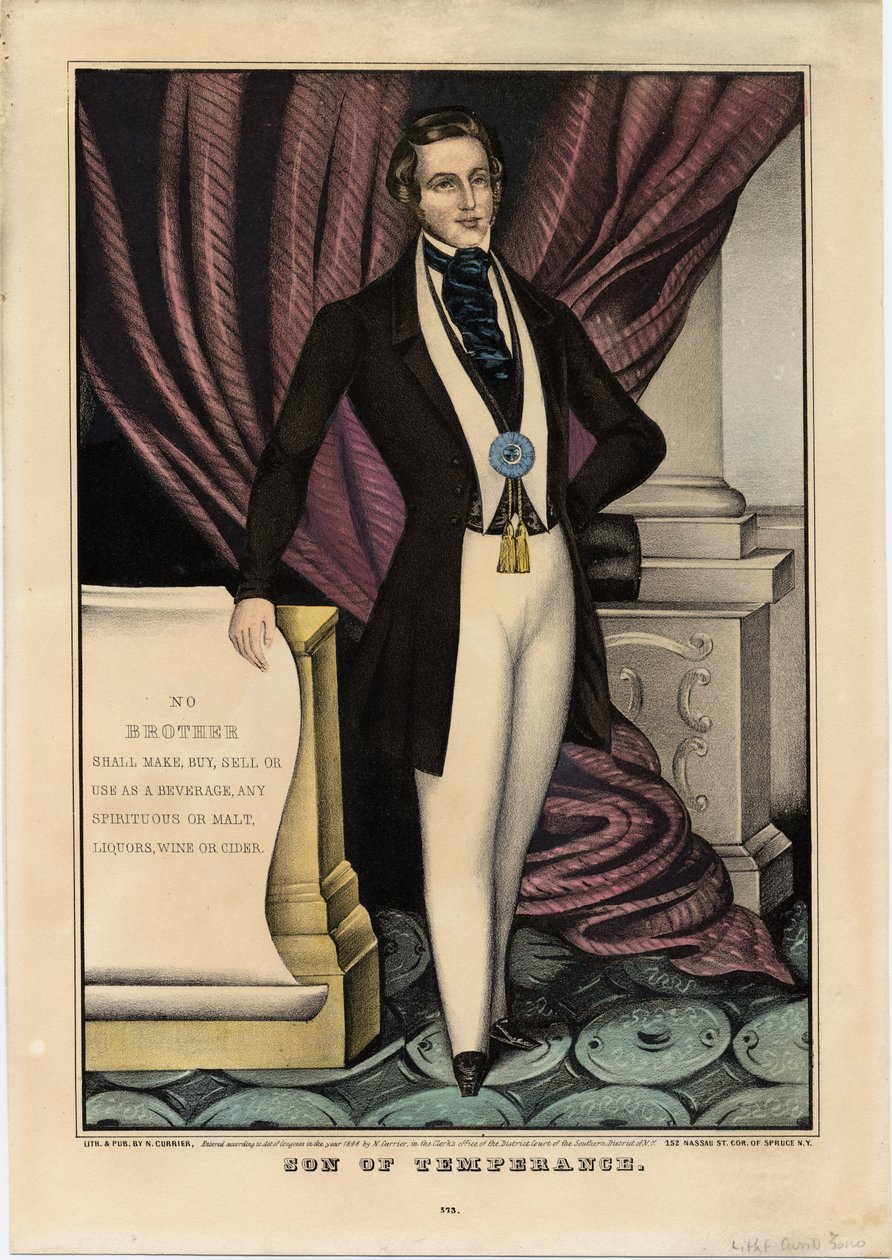 Filho da temperança, publicado por N. Currier, Nova York, 1848 de Nathaniel Currier