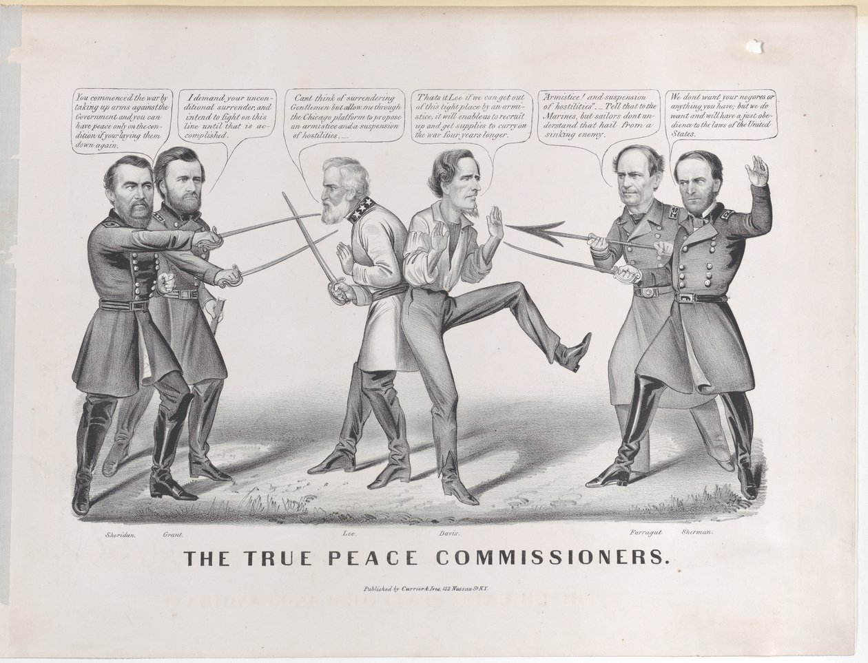 The True Peace Commissioners, 1865., 1865. Criadores: Nathaniel Currier, James Merritt Ives, Currier e Ives. de Currier and Ives