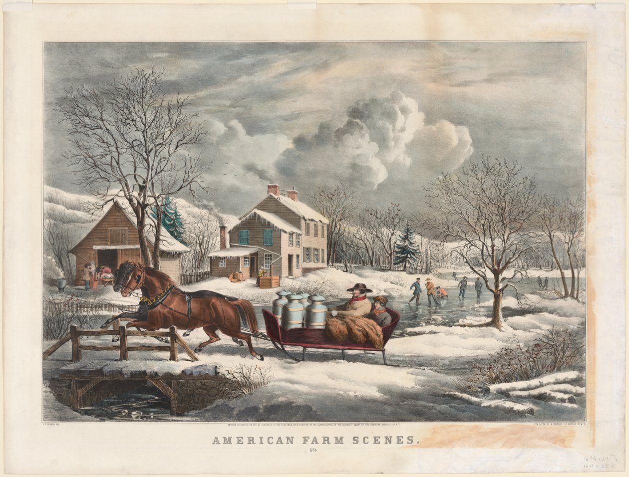 Cenas da fazenda americana, inverno, 1853. de Nathaniel Currier