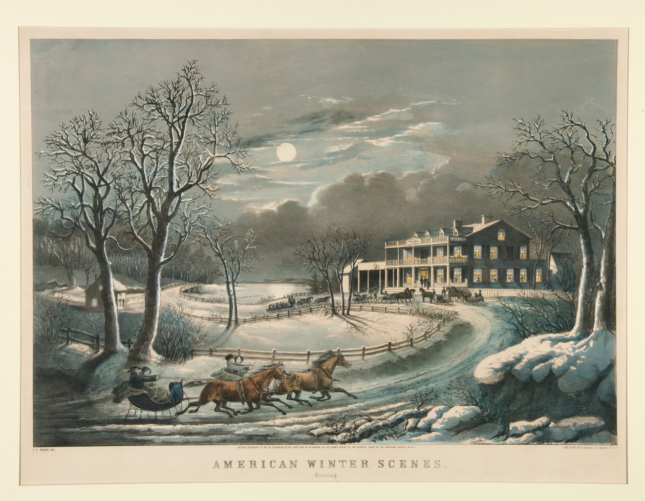 Cenas de Inverno americanas. Noite de Nathaniel Currier
