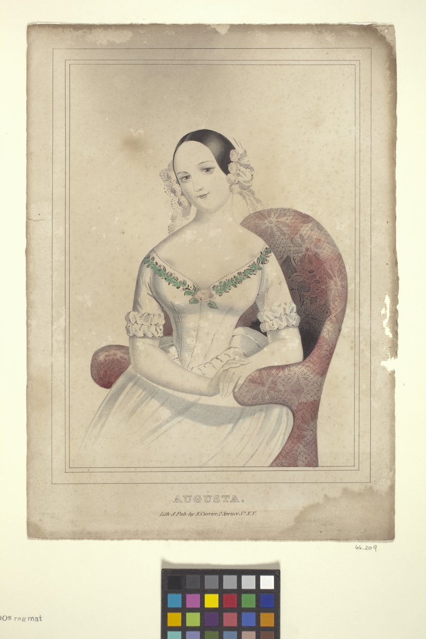 Augusta (litografia colorida à mão) de Nathaniel Currier