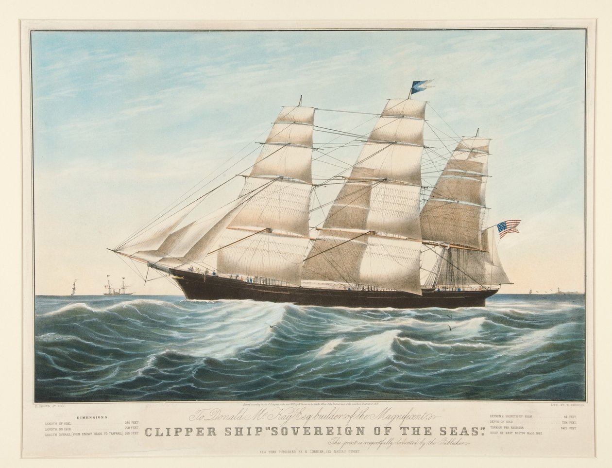Navio clipper «Sovereign of the Seas» de Nathaniel Currier