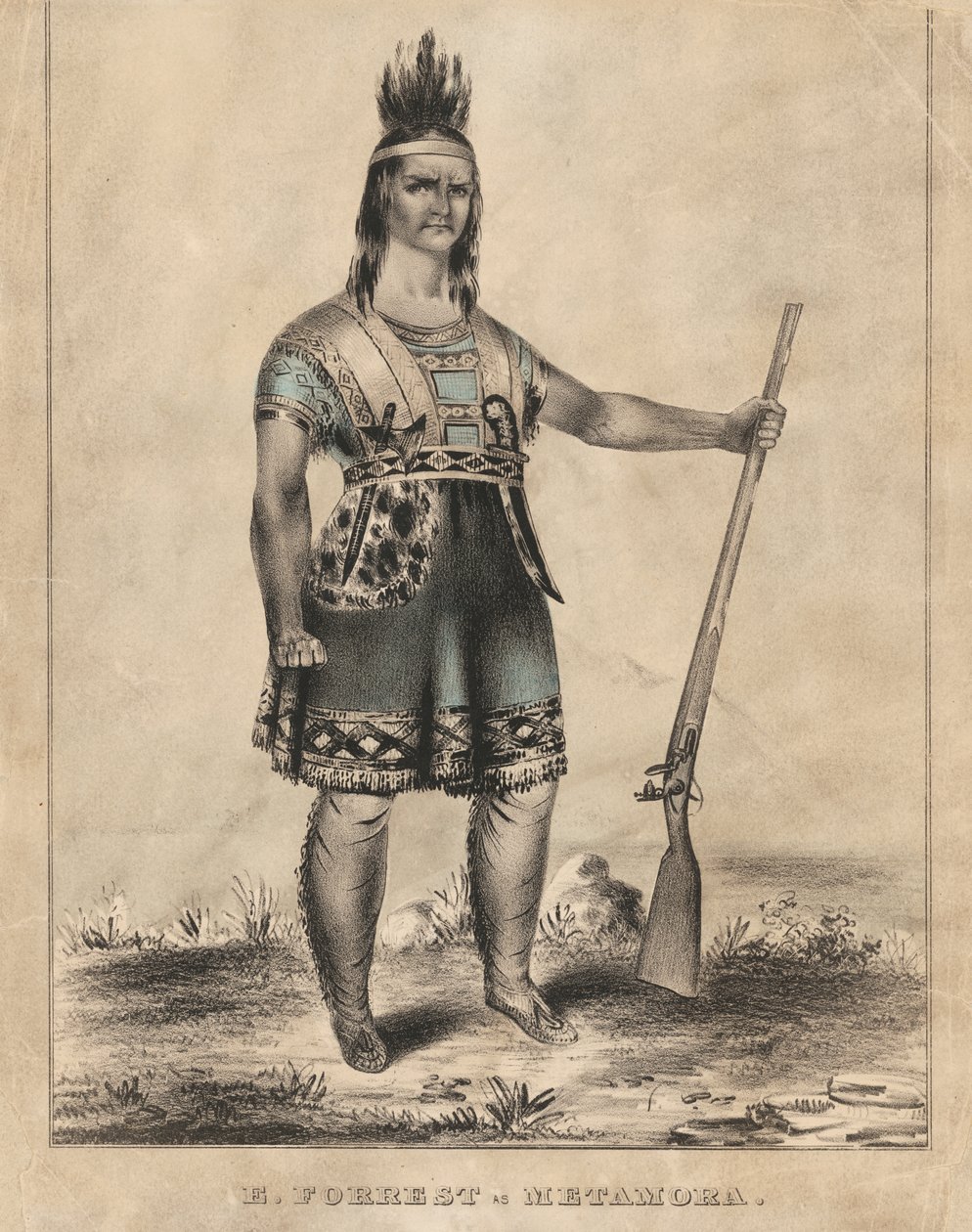 E. Forrest como Metamora de Nathaniel Currier
