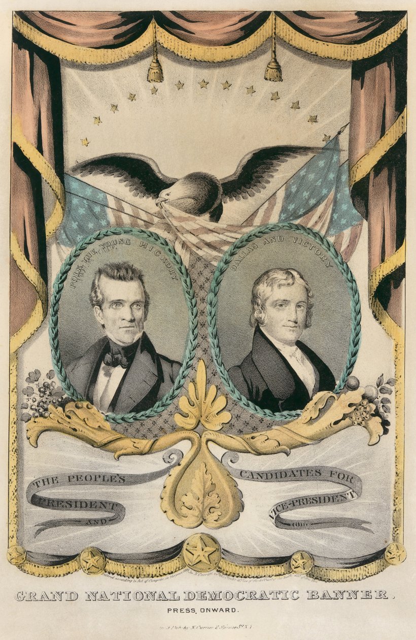 Grande estandarte nacional democrata de Nathaniel Currier