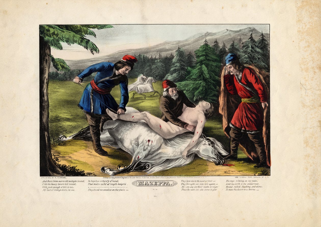 Mazeppa, 1846 (placa quatro de quatro, ver também 331978, 331979 e 331980) de Nathaniel Currier