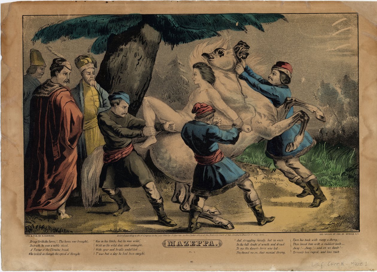 Mazeppa, prato um de quatro de Nathaniel Currier