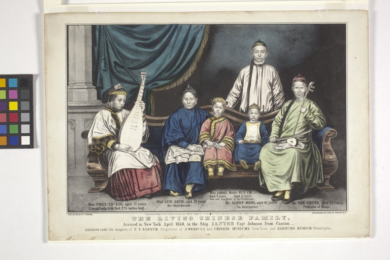 A Família Chinesa Viva (litografia colorida à mão) de Nathaniel Currier