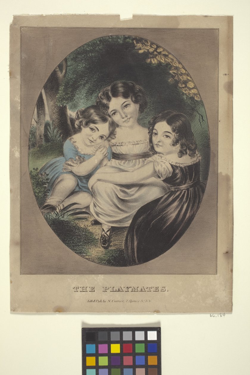 Os Playmates (litografia colorida à mão) de Nathaniel Currier