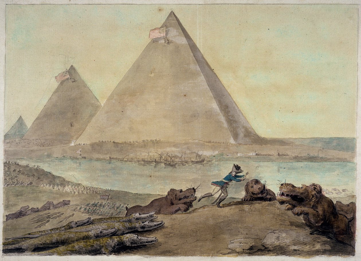 Napoleão após a Batalha do Nilo, c.1798-99 (tinta preta e wc sobre grafite sobre papel) de Nathaniel Dance Holland