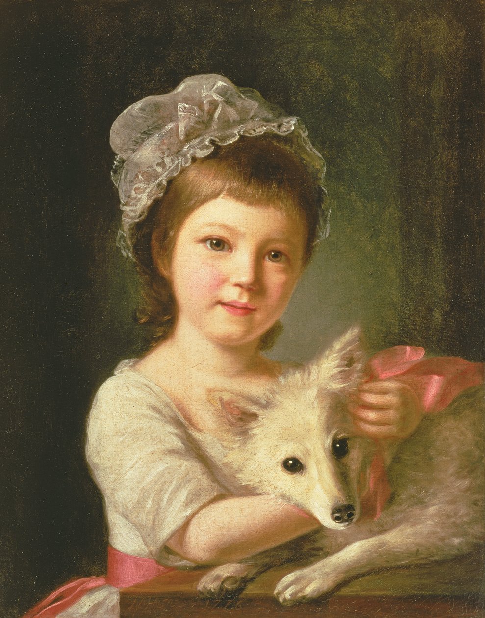 Rapariga com um cão, 1776 de Nathaniel Hone