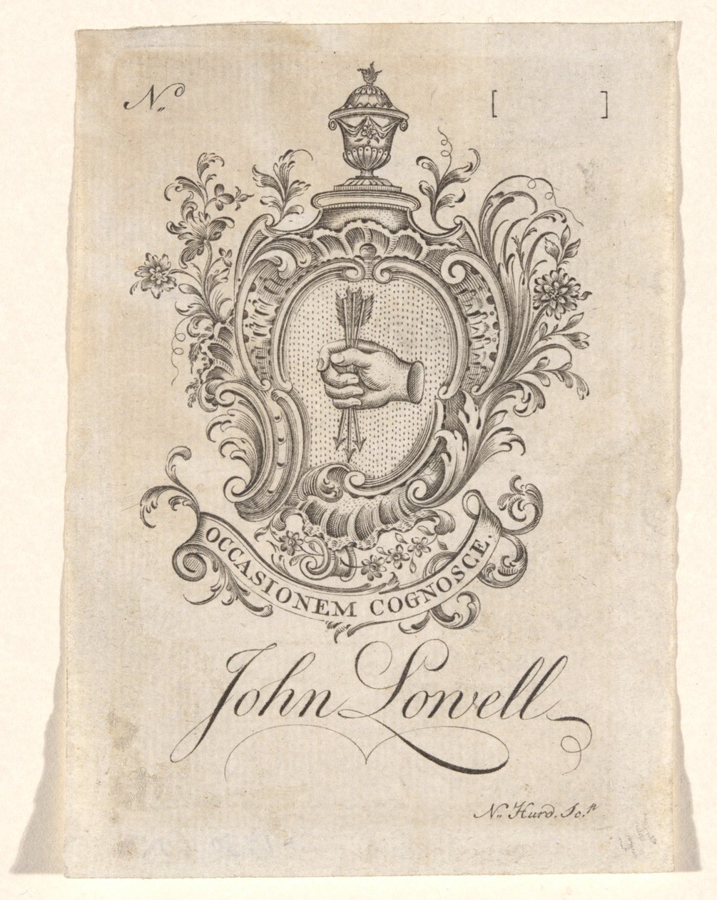 Placa de livro de John Lowell de Nathaniel Hurd