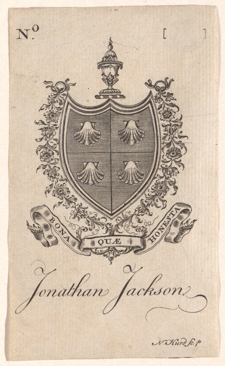 Placa de livro de Jonathan Jackson de Nathaniel Hurd