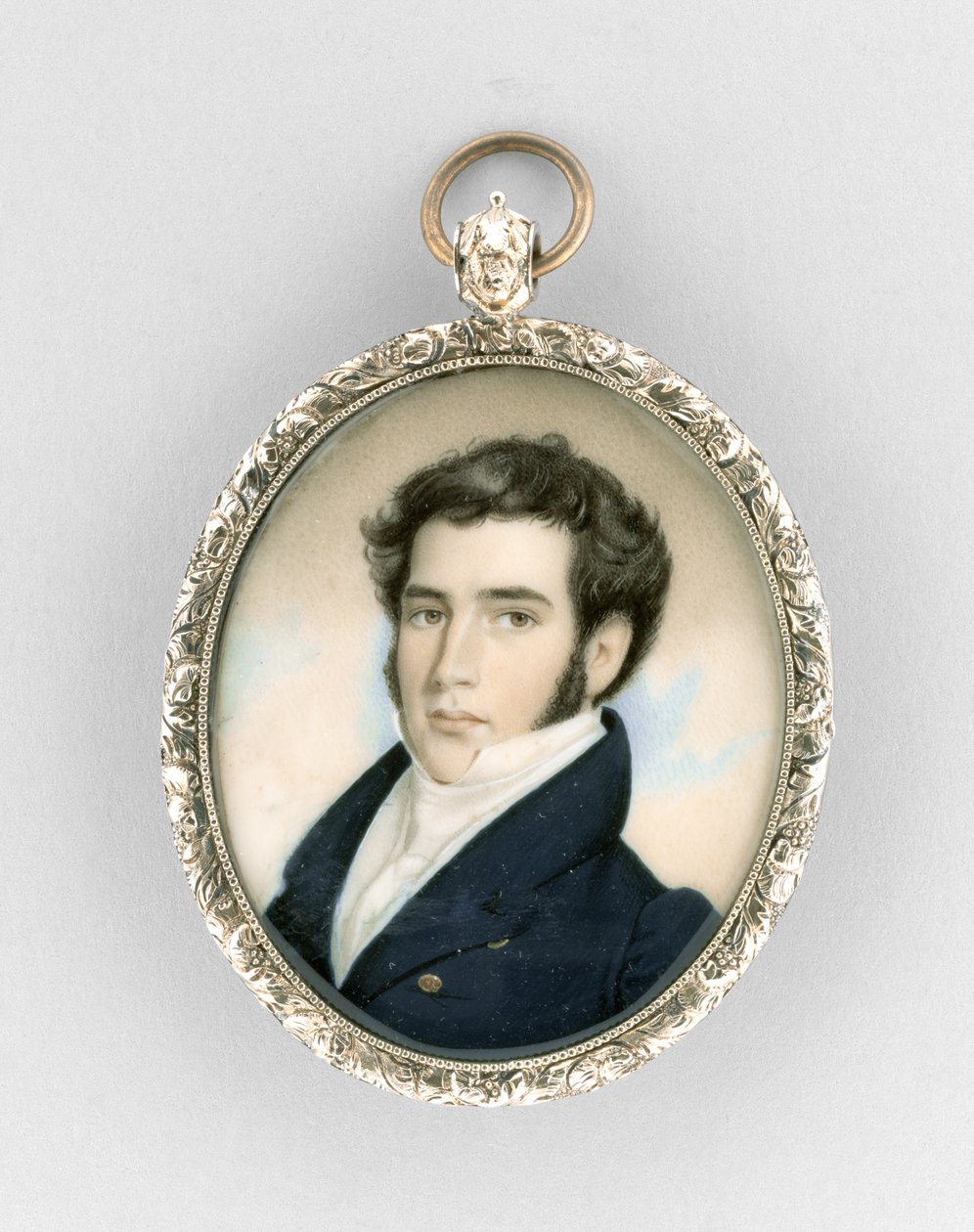 Retrato de um homem, c.1825 (aquarela sobre marfim de Nathaniel Jocelyn