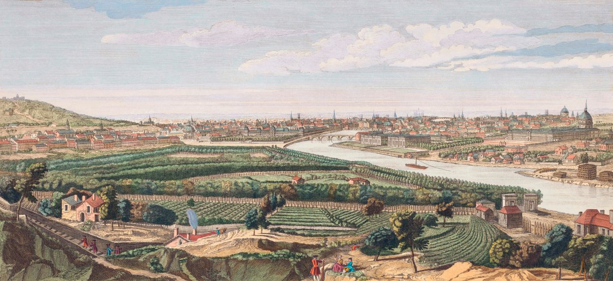 Paris no século XVIII (gravura) de Nathaniel Parr