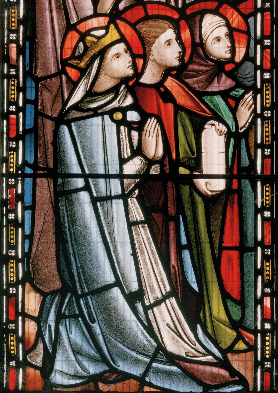 Cristo em Majestade assistido por Santos, detalhe, 1863 (vitral) de Nathaniel Westlake