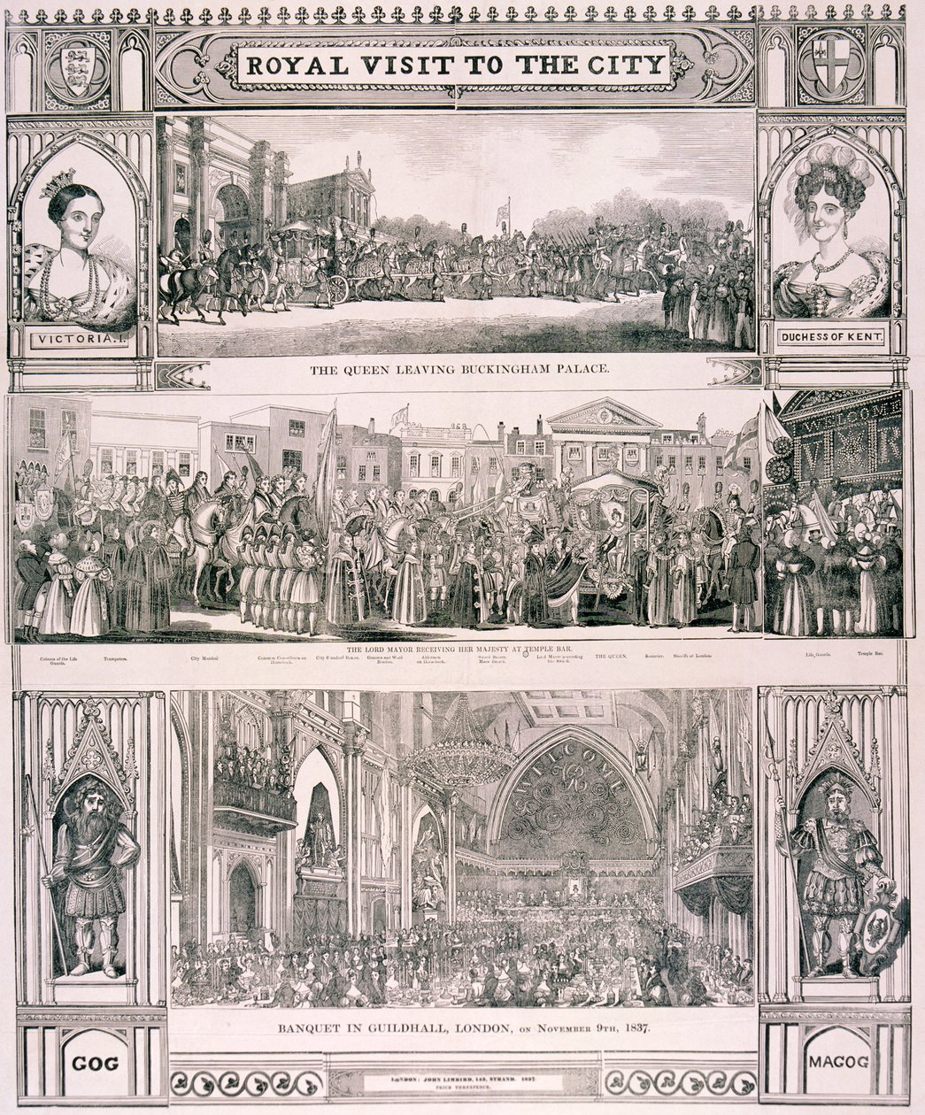 A visita da rainha Victoria à cidade de Londres, 1837 de Nathaniel Whittock