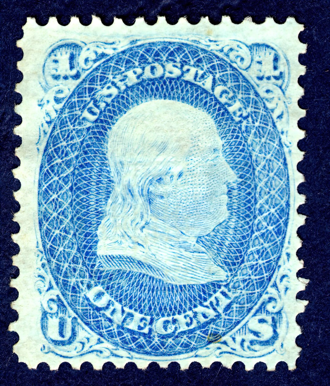 1c Franklin F Grill único, 1867. de National Bank Note Company