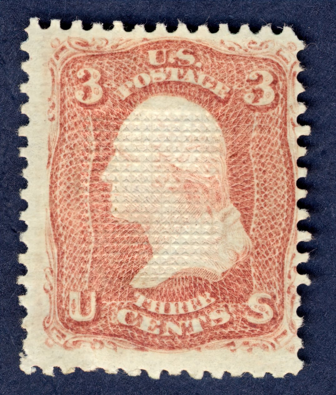 3c Washington E Grill único, 1868. de National Bank Note Company