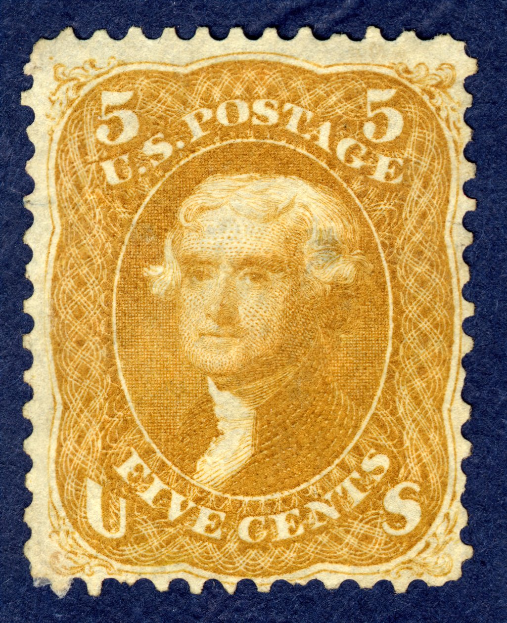 5c Jefferson solteiro, 1861. de National Bank Note Company