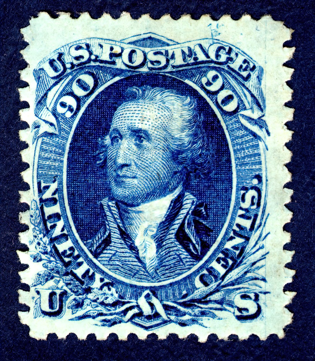90c Washington F Grill único, 1867-1868. de National Bank Note Company