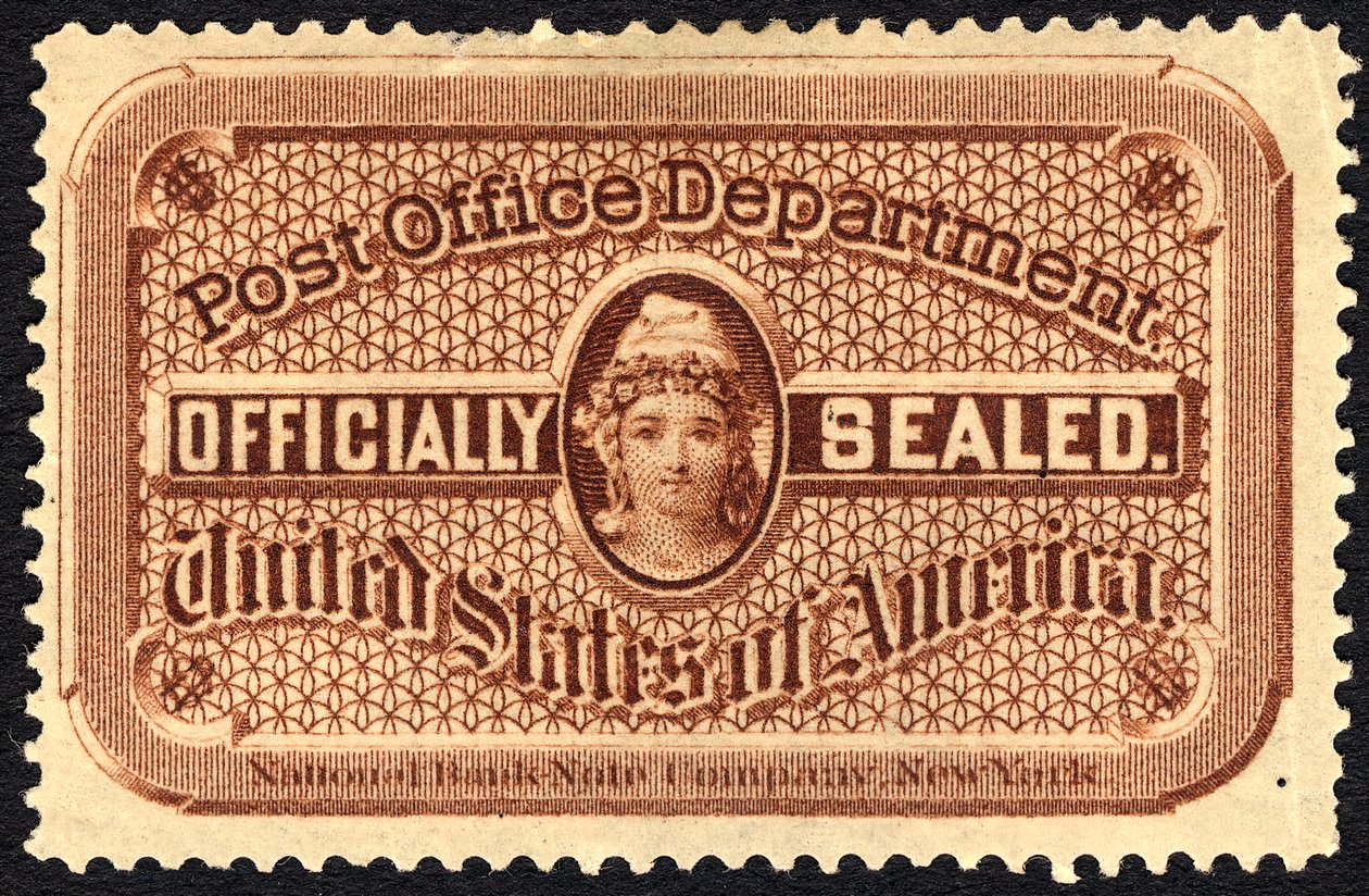 Selo dos Correios, c. 1879. de National Bank Note Company