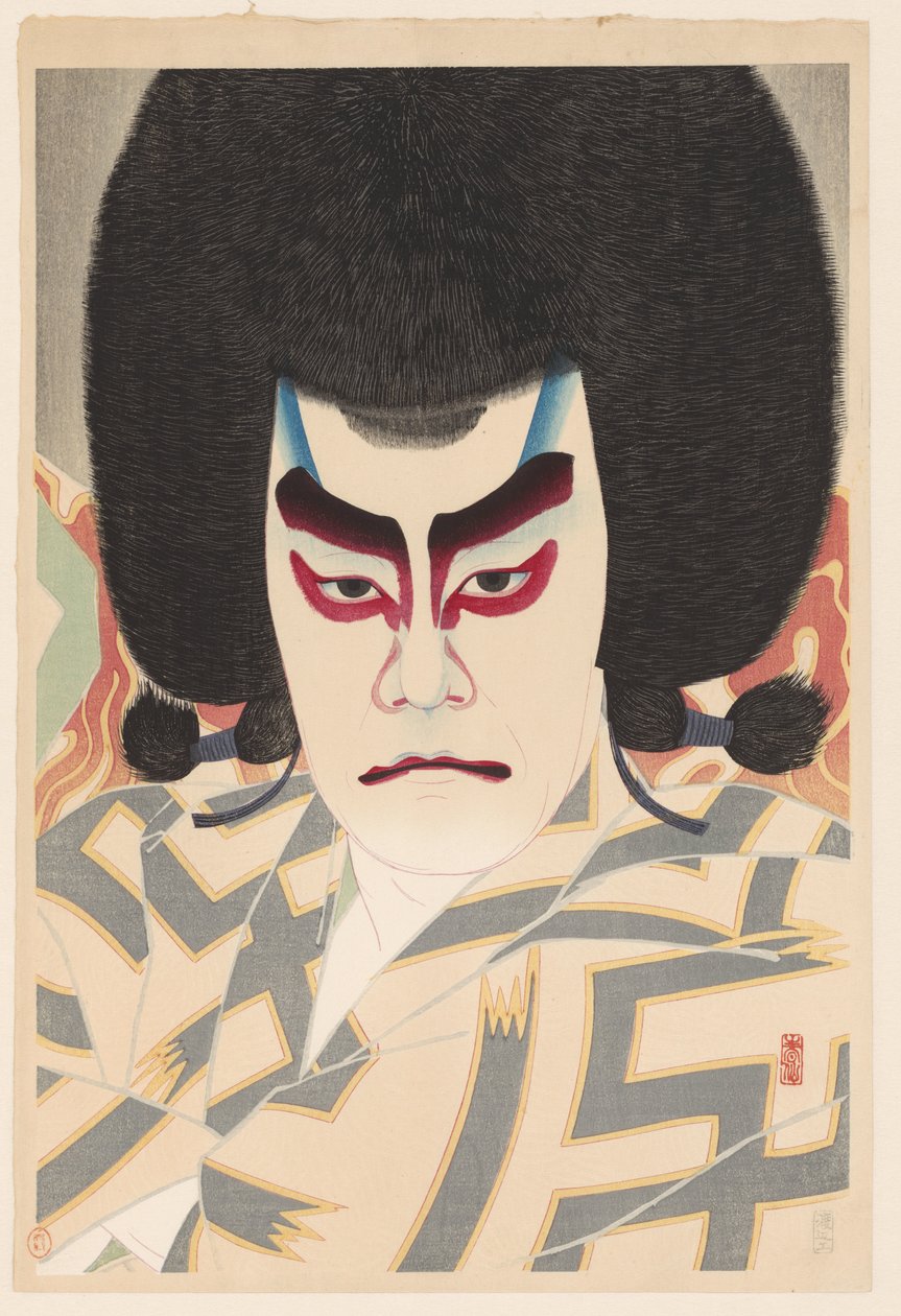 Ichikawa Sadanji no papel de Narukami
36 retratos de actores em diferentes papéis (título da série) de Natori Shunsen